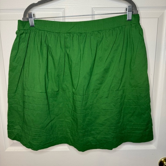 Odille Anthropologie Vibrant Green Full Skirt with Drawstring Size Medium GUC - Picture 3 of 5